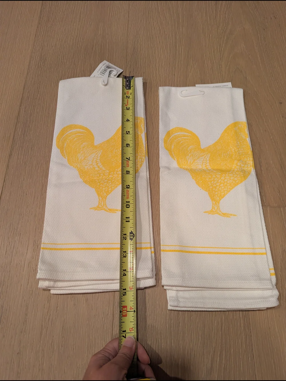 Vintage Martha Stewart Yellow Rooster Kitchen Towels - Set of 2